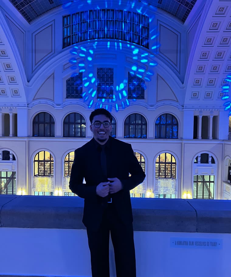 Aarham at a faculty event in Debrecen