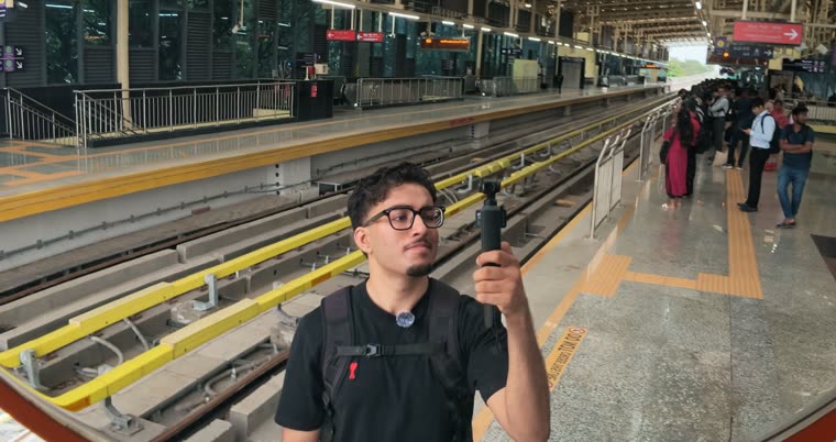 Aarham on a station platform